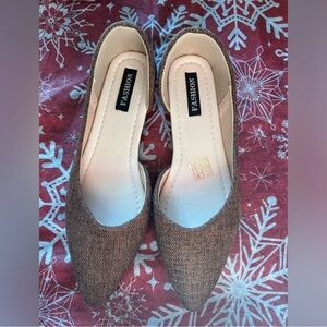 NEW! Tweed Textured Slip On Flats Casual Shoes